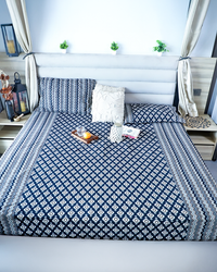 ARUSHII Double bedsheet in cotton – black barfi-bedsheet