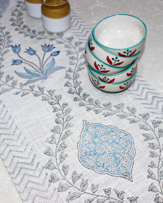 Arushii Luxury swirl Hand blocked table runner