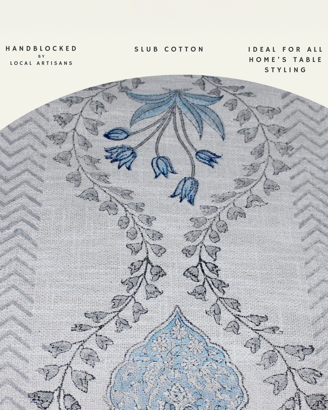 Arushii Luxury swirl Hand blocked table runner