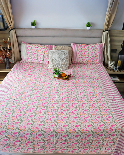 ARUSHII Double bedsheet in cotton – beige pastel - bedsheet