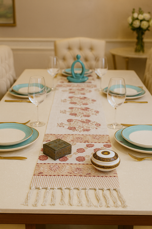 Arushii Blossom Hand blocked table runner