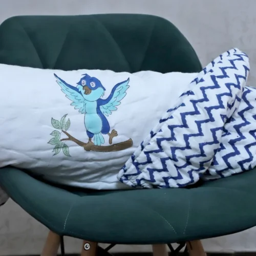 ARUSHII  Cotton Reversible Kids Razai/ Quilt – Birdie – Handblocked by artisans