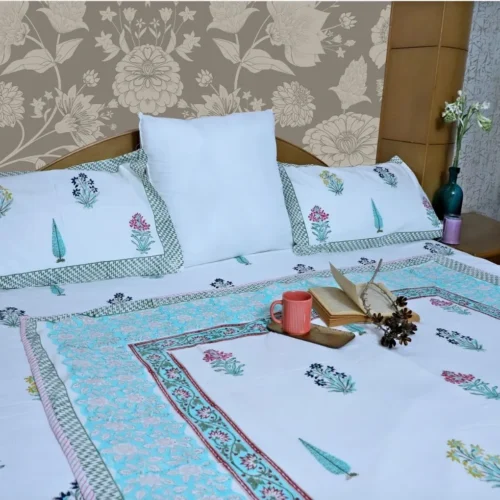 ARUSHII  Double bed mulmul dohar – Heritage- Handblocked by artisans